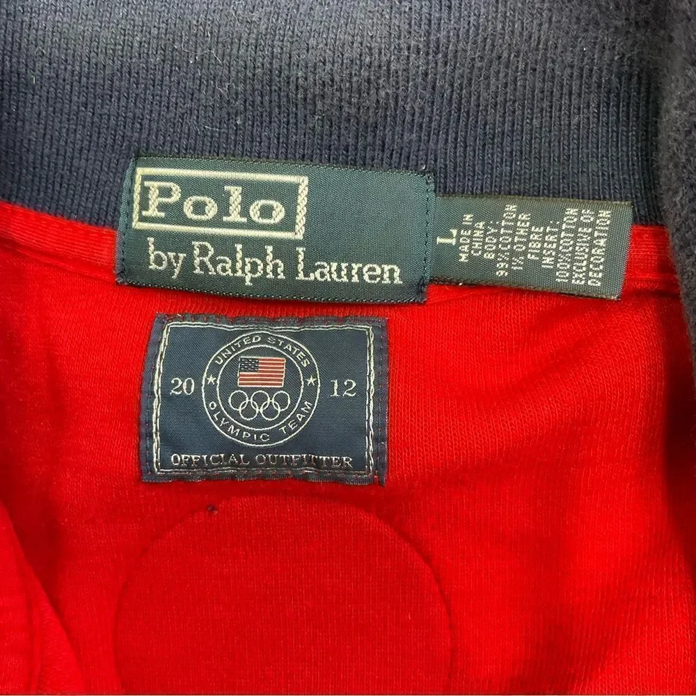 Polo by Ralph Lauren 2012 USA Olympic Team Full Zip Red Sweater Men's Size Large - Picture 9 of 15